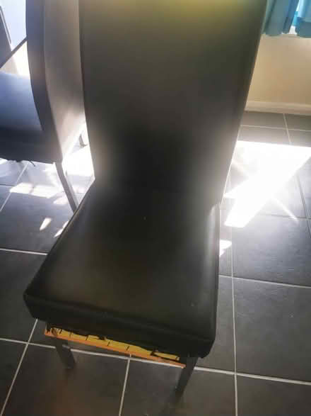 Photo of free Black glass dining table and 4x chairs (CT10) #2