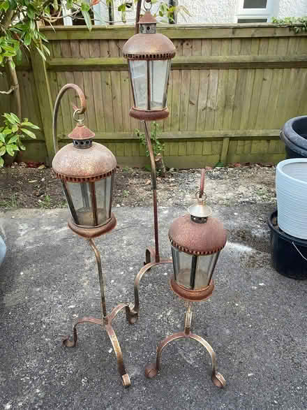 Photo of free Three Outdoor lamps/candle holders (Sidley TN39) #1