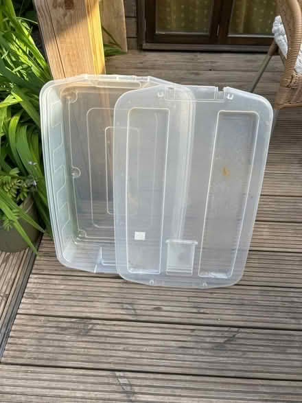 Photo of free 2 Plastic low (under bed) storage boxes (Dresden ST3) #2