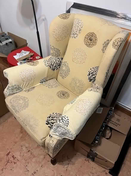Photo of free Sunny, comfy wingback chair (Newton area) #1