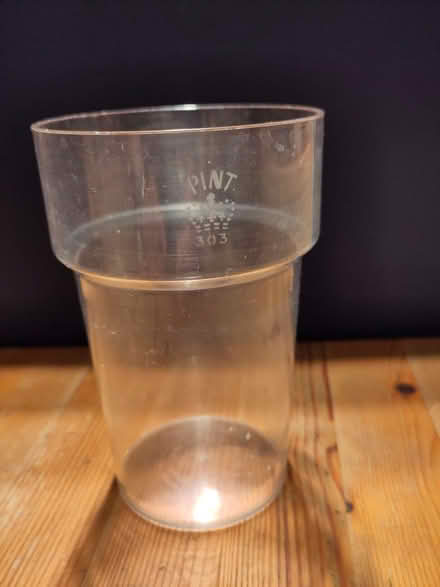 Photo of free Plastic 1 pint glass, strong and reusable (Henleaze Ward BS9) #1