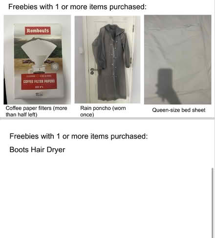 Photo of free Coffee filter,raincoat,adult diaper (E16 1LD) #1