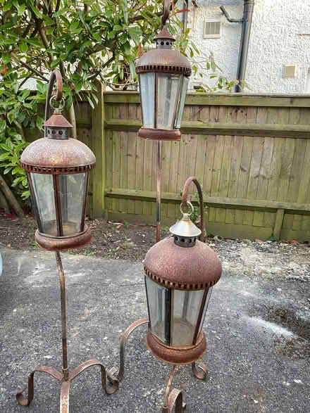 Photo of free Three Outdoor lamps/candle holders (Sidley TN39) #2