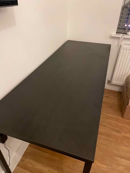 Photo of free Modern black desk with cable holder (Loughborough LE11) #1