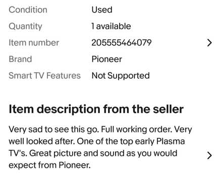 Photo of free 42" Pioneer Plasma TV VGC (NG319RW) #2