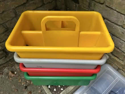 Photo of free 4 Plastic tidy baskets/trays (Surbiton KT6) #1