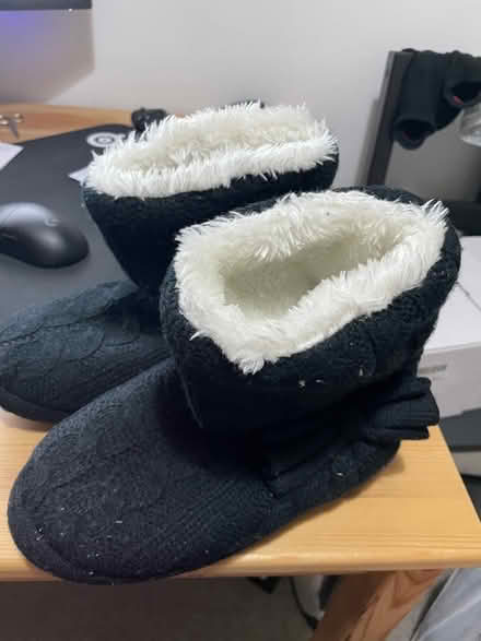 Photo of free Woman warm knitted house boots with knitted fur (Strawberry Hill TW1) #2