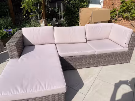 Photo of free Corner rattan patio lounger set (Whitegrove RG42) #4