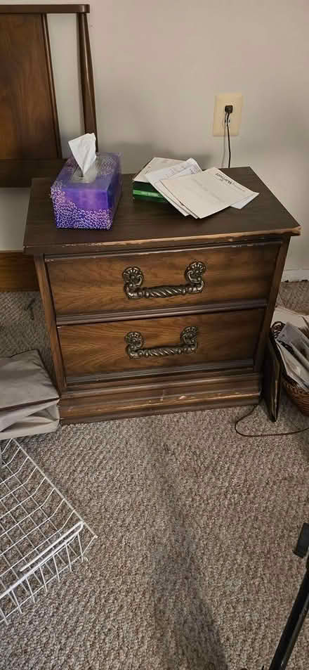 Photo of free Bedside end table with drawers (Brick - Near exit 91 GSP) #1