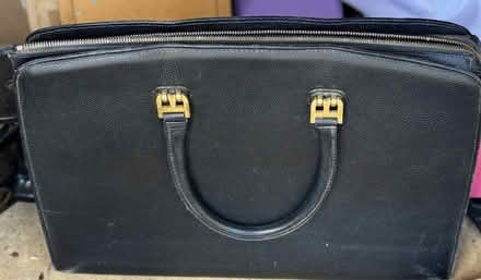 Photo of free Black leather work bag. Needs good clean (Beaconsfield HP9) #1