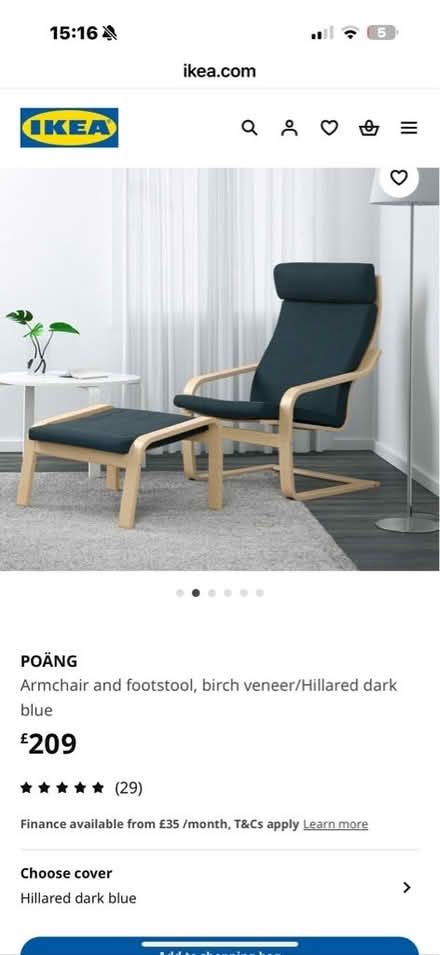 Photo of free IKEA Poang rocking chair and footstool. Painted cream. (Warden Hill GL51) #4