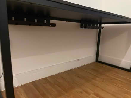 Photo of free Modern black desk with cable holder (Loughborough LE11) #3
