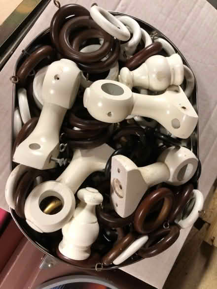 Photo of free Curtain rings and pole brackets. (Hook Norton OX15) #1
