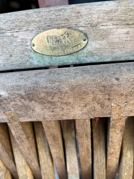 Photo of free Teak garden chairs (4) (Central East Grinstead, RH19) #3