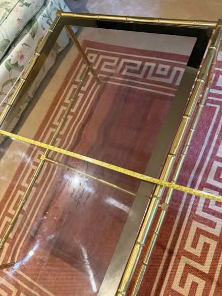 Photo of free Brass and smoke glass coffee table and side tables (Warden Hill GL51) #3