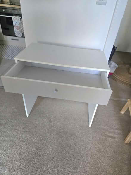 Photo of free White Desk with grey Drawer (Worcester Park KT4) #3