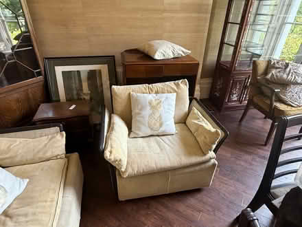 Photo of free Sofa Cotton with leather trim (Warden Hill GL51) #3