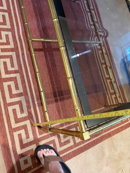 Photo of free Brass and smoke glass coffee table and side tables (Warden Hill GL51) #2
