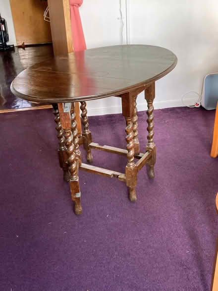 Photo of free small Oval gate leg oak Victorian Dining Table (Buckland TQ12) #1