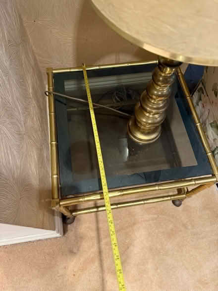 Photo of free Brass and smoke glass coffee table and side tables (Warden Hill GL51) #1