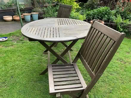 Photo of free Wooden garden table and chairs (Tillicoultry FK13) #2