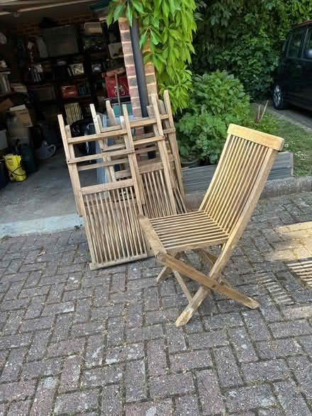 Photo of free Teak garden chairs (4) (Central East Grinstead, RH19) #2
