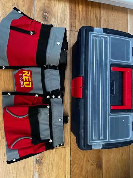 Photo of free Small tool box and tool belt. No tools. (Lower Wolvercote OX2) #1