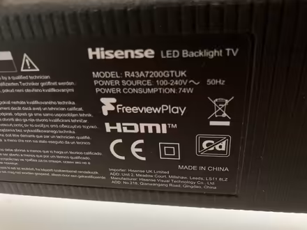 Photo of free Hisense 43 inch Tv not starting (Purbrook PO7) #2