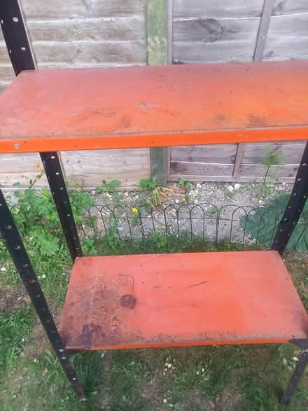 Photo of free Metal shelving unit (Lu6 1qd) #2