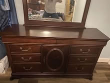Photo of free King size bed frame & dresser (Off Hawkins Ave, Lake Grove) #3