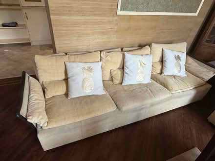 Photo of free Sofa Cotton with leather trim (Warden Hill GL51) #1