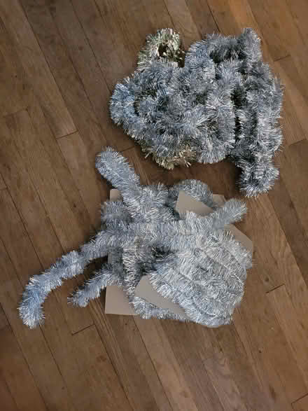 Photo of free Silver tinsel Christmas garland (Downtown San Jose) #1