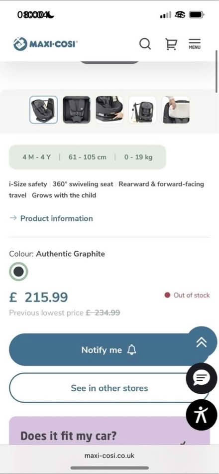 Photo of free Maxi cosy car seat (Cross houses) #4