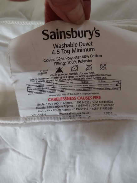 Photo of free Single duvet 4.5 tog (Pokesdown BH5) #1