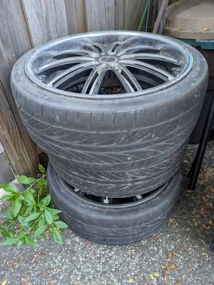 Photo of free 3 used car tires with rims (Mt. View/Los Altos/Sunnyvale) #1