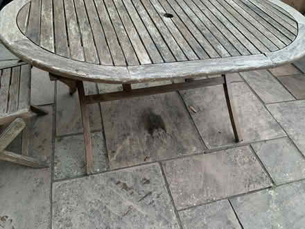 Photo of free Wooden outdoor table and chair (highcliffe BH23) #3