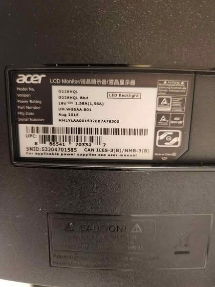 Photo of free 22 in Acer Monitor (Bowie) #2