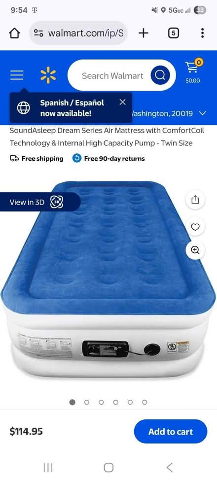 Photo of free Twin air mattress, has a leak (Graham Park Plaza) #1