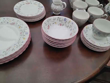 Photo of free Teaset with bowls and two sizes of plates plus small jug (Bordon GU35) #2