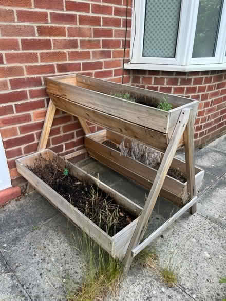 Photo of free Large wooden planter (Prestwich M25) #1