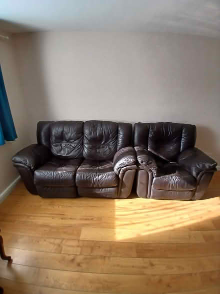 Photo of free Sofas, wooden base beds with single mattresses, side tables (Lampton TW3) #3