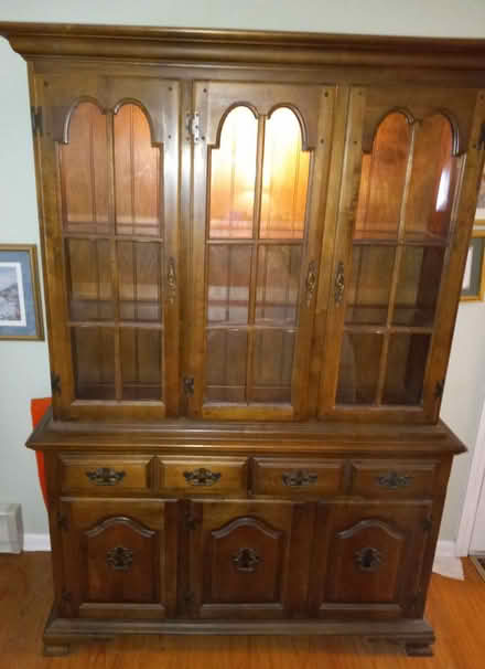 Photo of free China hutch cabinet, end tables (Medfield) #3