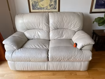 Photo of free Cream leather sofa (Killiney, Co Dublin) #2