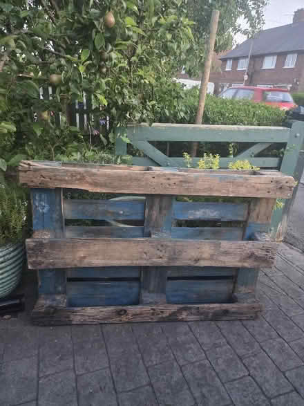 Photo of free Blue wood pallet Lower Penwortham (Penwortham Lane PR1) #1