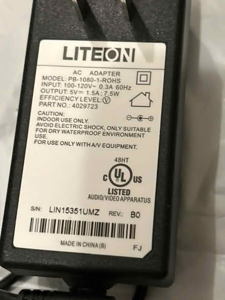 Photo of free AC adapter (L5L 5P5) #3