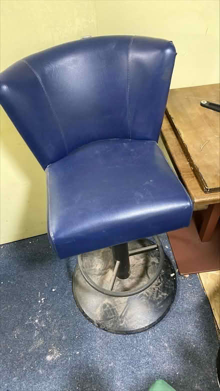 Photo of free Blue leather bar stool (Cork city Centre) #1