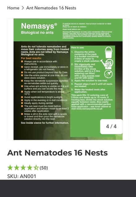 Photo of free Ant nematodes, use by 20 June (Chesterfield S41) #2