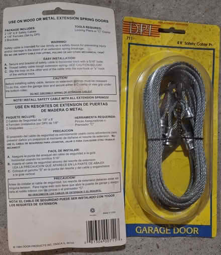 Photo of free Garage Door Safety Cable (New Fairfield, CT) #1