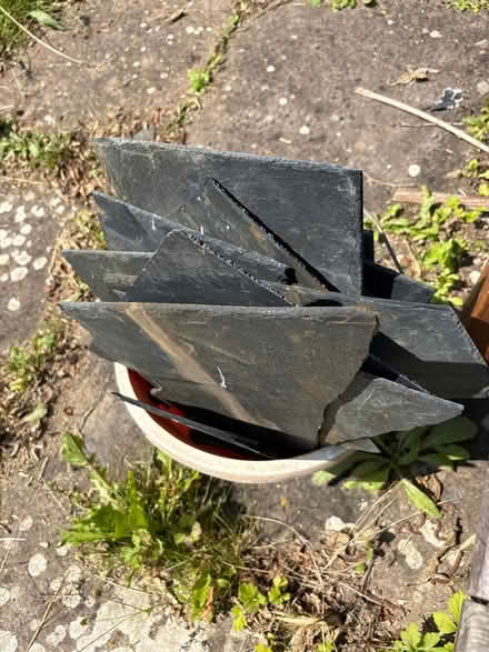 Photo of free Bucket of broken roof slates (Downend GL6) #1