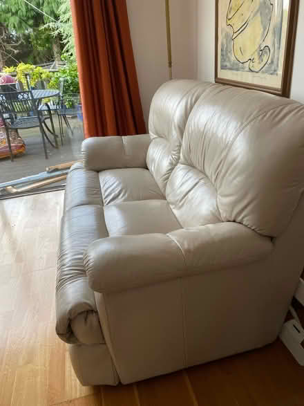 Photo of free Cream leather sofa (Killiney, Co Dublin) #1